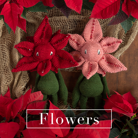 Flowers poinsettia beaded toft crochet patterns christmas